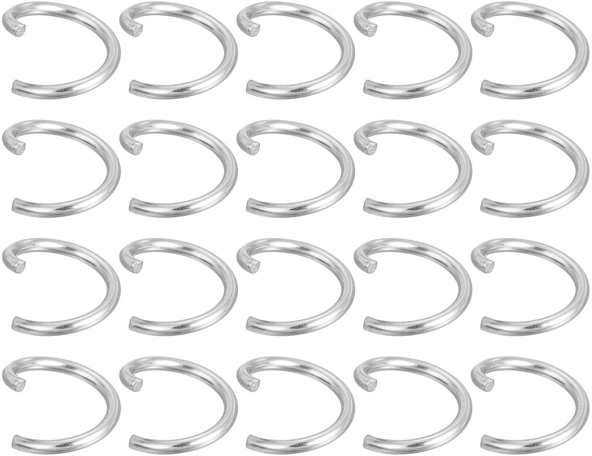 200 stuks buigringen, roestvrij staal, 10 mm splijtringen, metaal, 1,2 mm dik, open ringen, sieraden, reparatie, kettingringen, springringen voor het maken van sieraden, armbanden