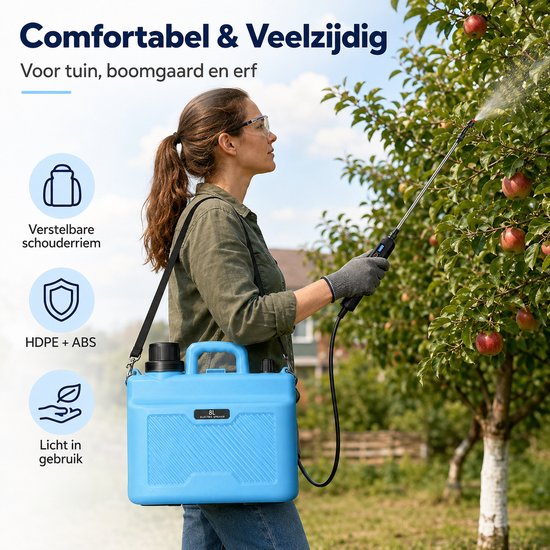 Rosnek Elektrische Drukspuit 8L - Accu Tuinspuit - Onkruidspuit met Lans - 2000mAh Plantenspuit - 3 Sproeistanden - 4 Sproeikoppen - Telescoopsteel 60-80 cm - Voor Tuin, Gazon, Kas & Bemesting van rosnek — afbeelding 3