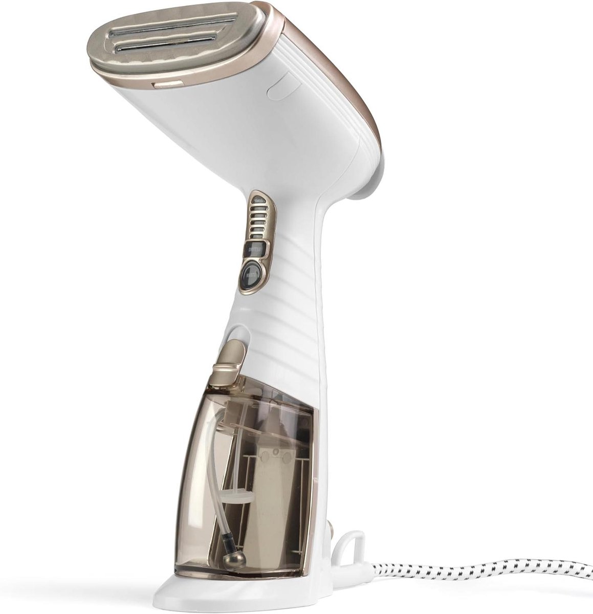 Handheld Kledingstomer - Stoomapparaat Kleding - Kreukels Verwijderen - Keramische Verwarmde Plaat - 230ml Reservoir - Wit Champagne