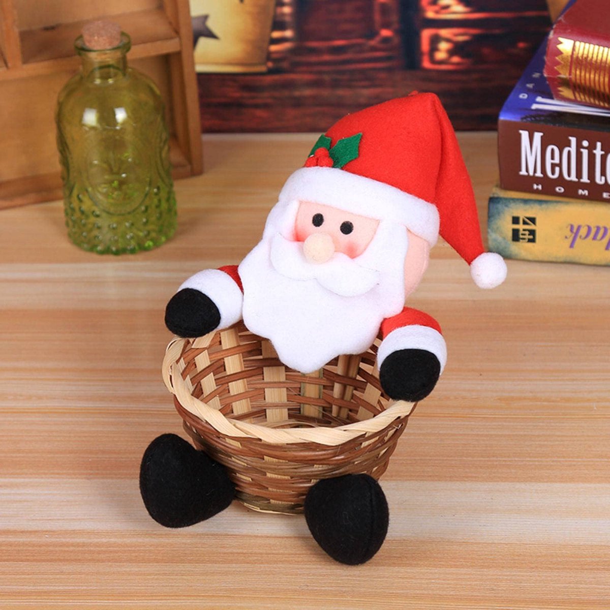 Opbergmand Decoratie Kerstman Opbergmand Product Kerst Snoep Container