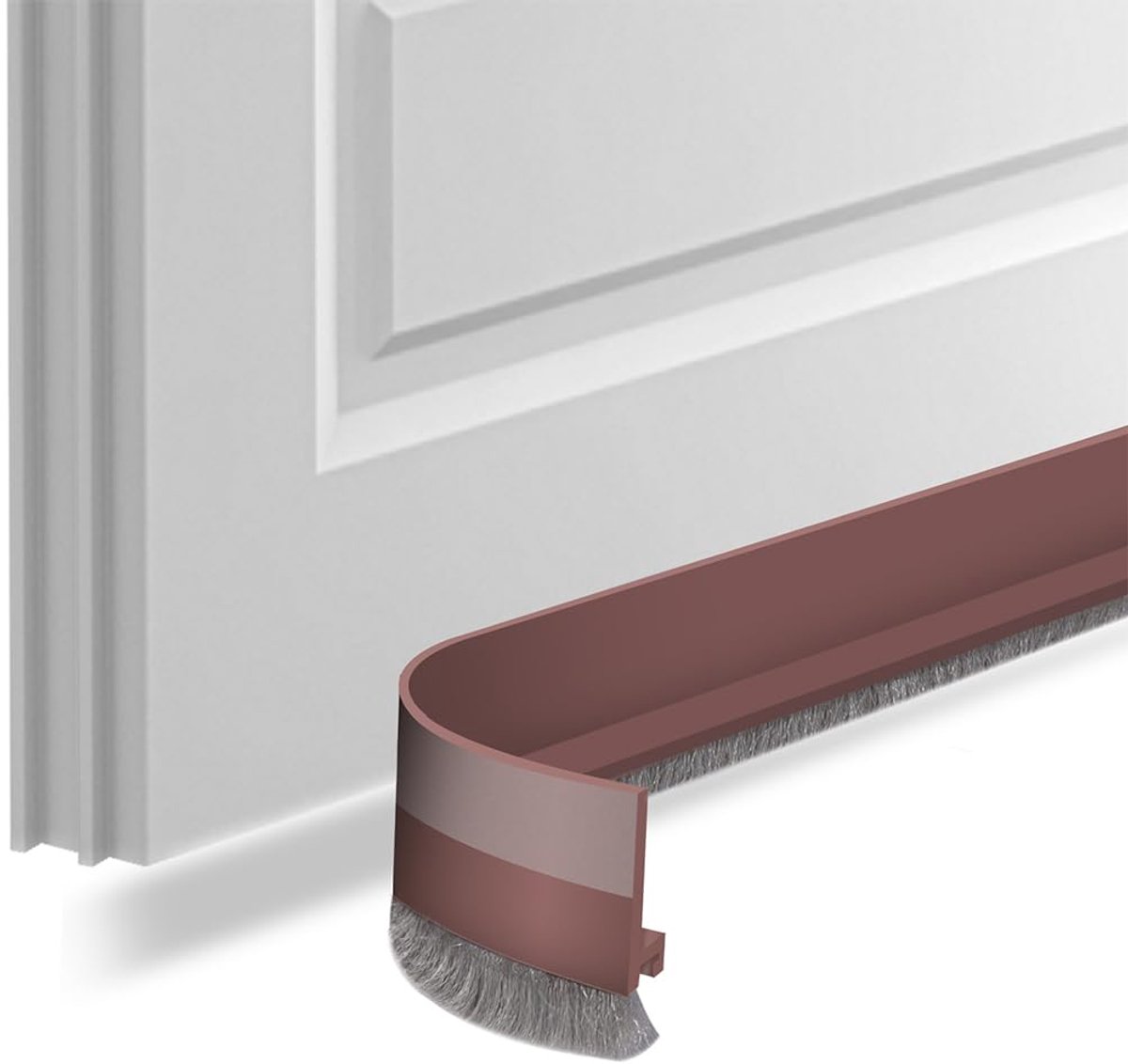 deurborstelstrip FFPMYF - Dichtingsborstelstrip - Borstelstrip voor deur - Trekkoordstopper - Dichting voor slaapkamerdeur (Bruin-3cm)