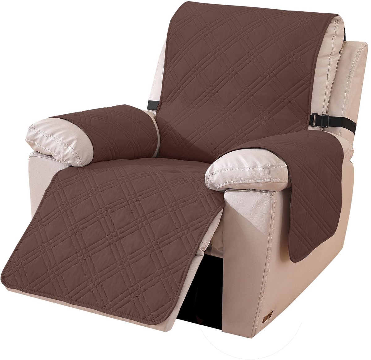 Omkeerbare Hoes Voor Fauteuil, Universeel Stoelbeschermer Voor Televisiestoel, Hoes Voor Relaxstoel Krasbestendig, Relax Fauteuilbeschermer (1 Plaats, Koffie + Bordeauxrood)