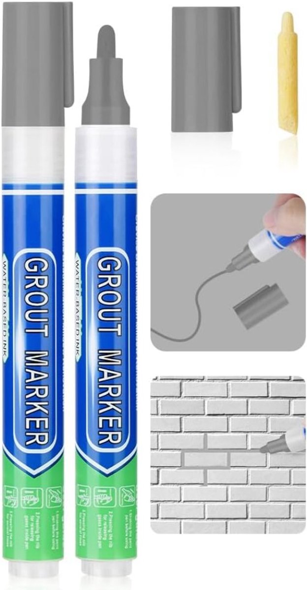 Voegenstift Lichtgrijs – Voegenmarker – Voegenpen – Voegverf Pen – Voegstift – Voegen Kleuren en Opfrissen – Tegelvoegen Reinigen – Voegkleuring – Tegelvoeg Marker – Badkamer, Keuken en Toilet
