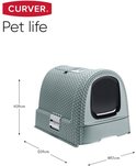 Grijze Curver kattenbak met een geweven structuur, H39cm, D39cm, W51cm.