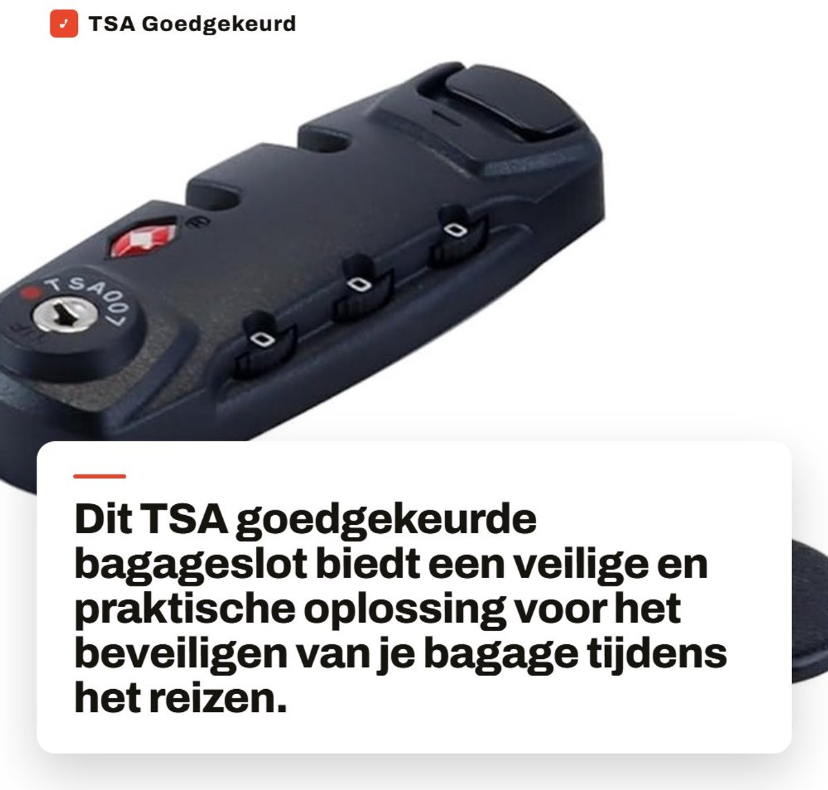 Dailygoods- Bagageslot TSA goedgekeurd - Cijferslot - 3-cijferige combinatie - Lichtgewicht - Praktisch ontwerp - Intelligente beveiliging - Reisslot