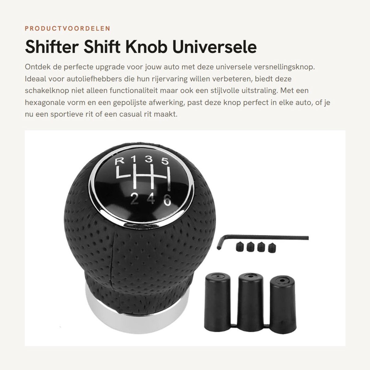 Dailygoods- Schakelpookknop Universeel - 6 Snelheden - Ergonomisch Design - ABS Materiaal - Inclusief Schroeven - Perfecte Pasvorm - Schakelknop