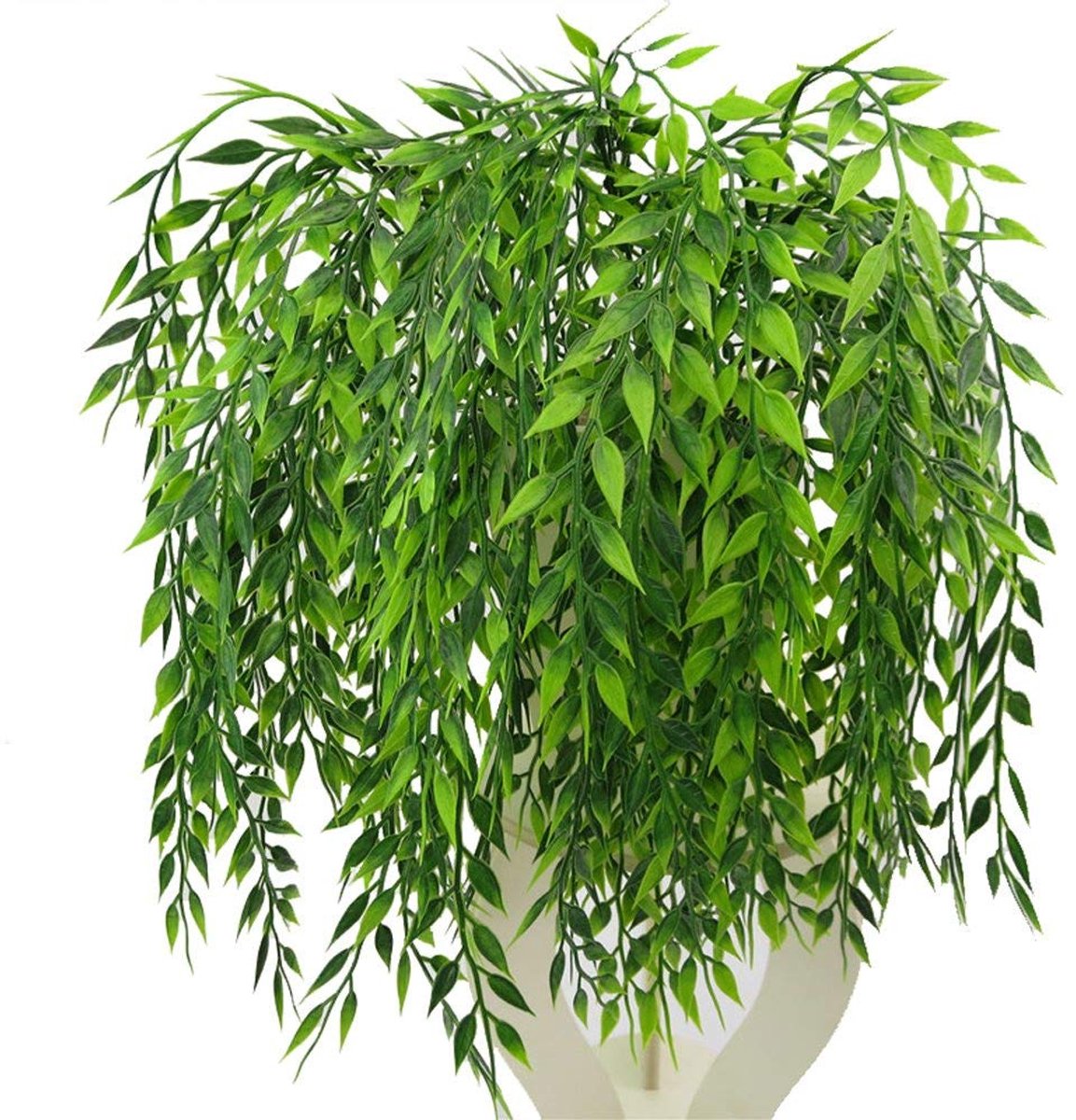 treurwilg, plastic planten groen bladeren nep hangende wijnstok faux klimop slinger UV-bestendig voor thuis binnen buiten tuin deur wandmanden bruiloft feest tafel decoratie decoratie - 4