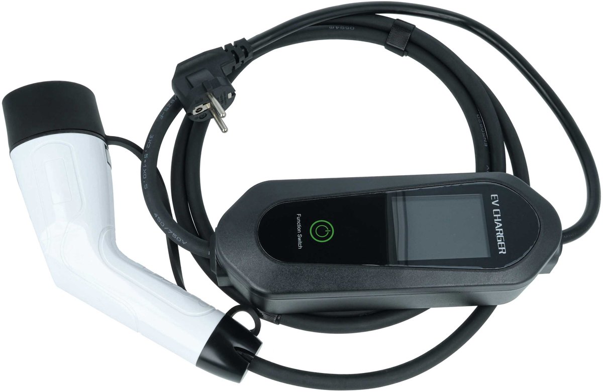 vhbw Type 2 laadkabel 3,5 kW 16 A eenfasig 3 m voor elektrische auto's - kabel voor wallbox en huishoudelijk stopcontact type F CEE 7/7