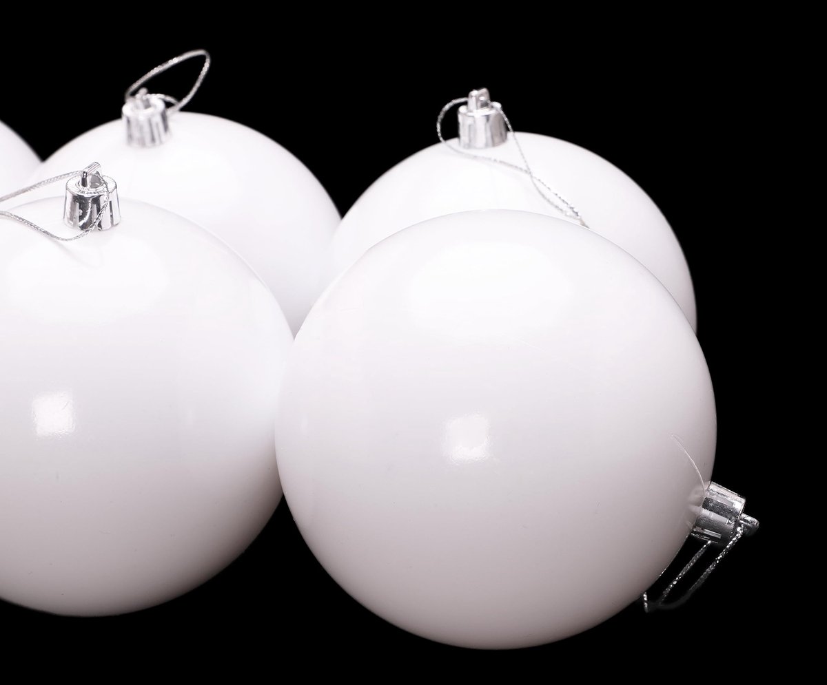 Kerstballen Set - Boomversiering - Feestelijke Decoratie - Extra Groot Formaat - 10 stuks 100mm - Wit – foto 6