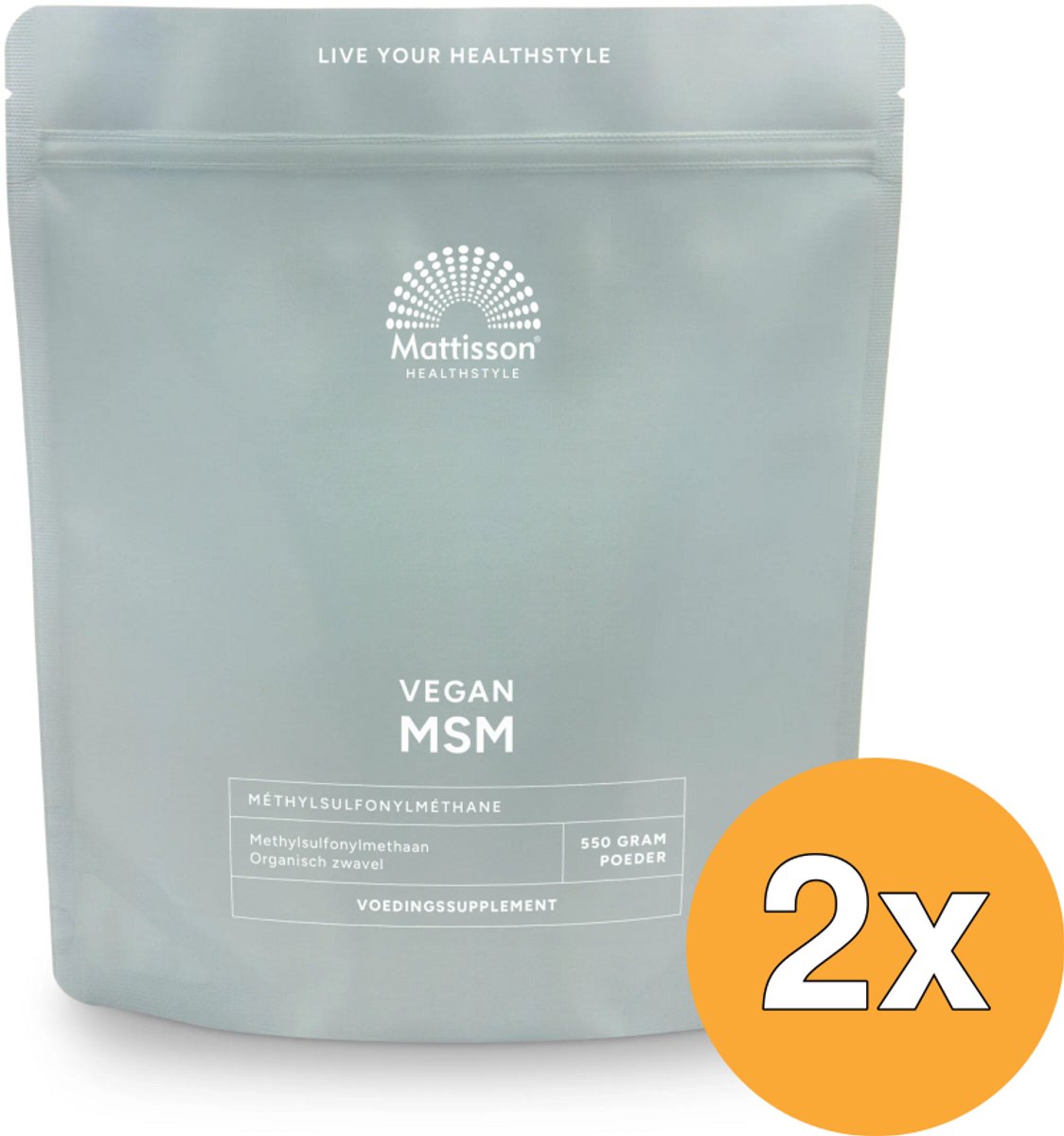 2x Mattisson Vegan Msm Poeder Pure (550 gr)