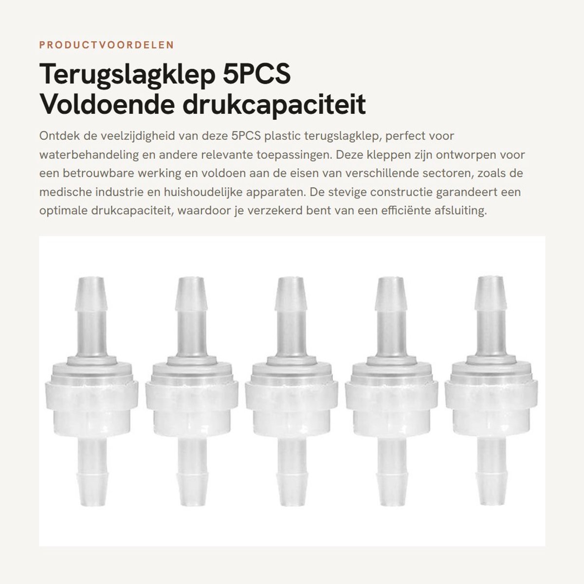 Dailygoods- Terugslagklep 5PCS - Ozonbestendig - Hoge Temperatuurbestendigheid - Corrosiebestendig - Waterbehandeling - Vervangingsonderdelen - Waterafsluiter