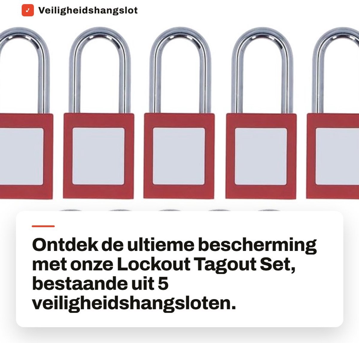 Dailygoods - Veiligheidshangslot - Lockout Tagout Set - Verchroomd Nylon - 38mm - Beschrijfbaar Label - Veiligheidsslot - Geschikt voor Industrieel, C...