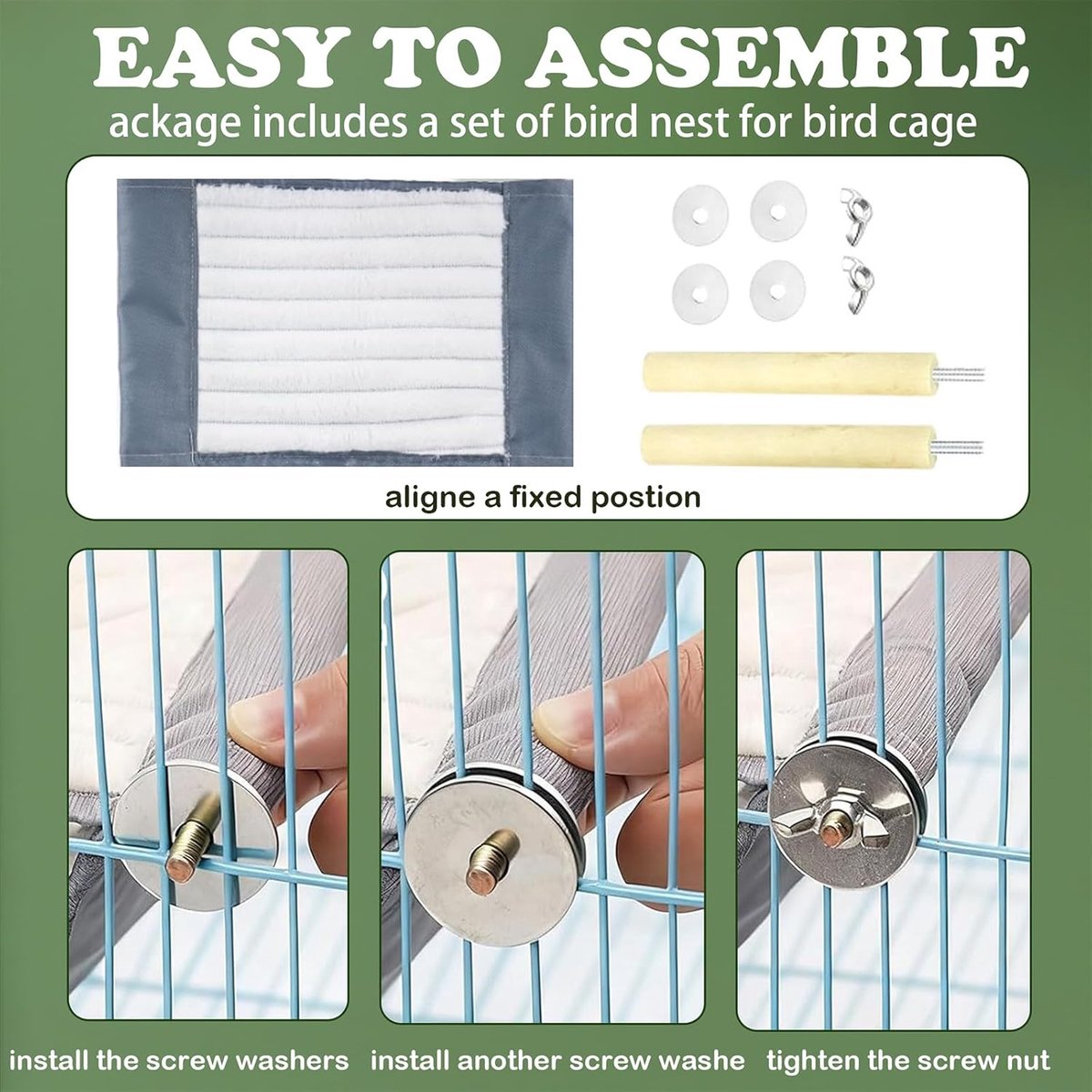 2 vogelhangmat, stapelbed, vogelkooi, parkieten, accessoires, vogelkooi accessoires voor parkieten, vogelnest huis, parkieten, speelgoed, vogelaccessoires voor papegaaien, slaapplaats, speelplaats