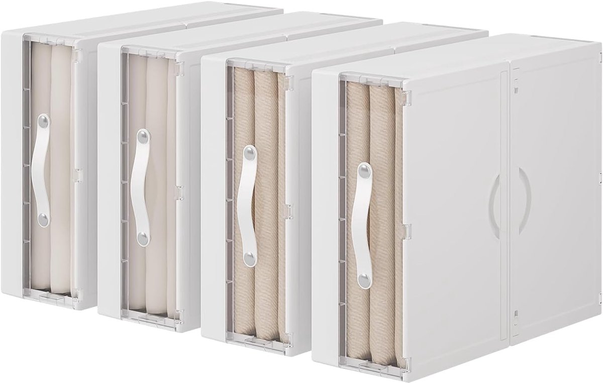 Opbergboxen voor onder het bed met Deksel - Opvouwbare Kledingkast Beddengoed Organizers - voor kussens, kleding, dekens, dekbedden (4 stuks)