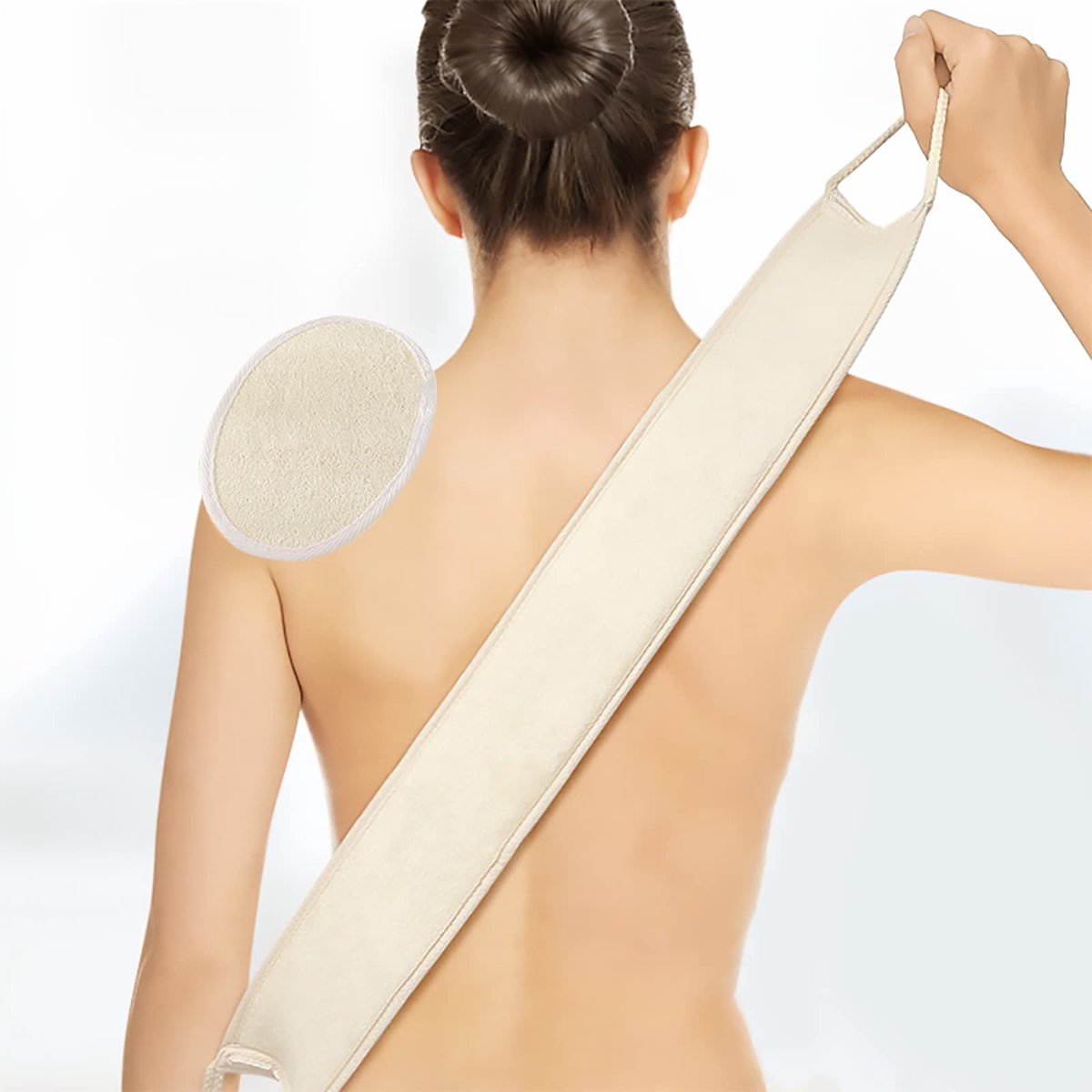 Exfoliërende Lichaamsscrubber Exfoliërende Loofah Pad voor Douche, Loofah voor Vaatwas voor Keuken Schoonmaak (1 pad+1 Rugschrobber)