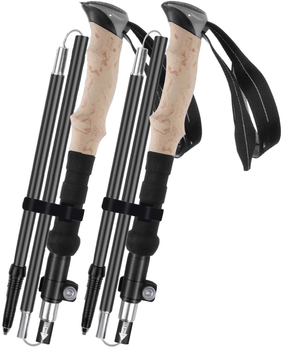 CRLYN® Wandelstok Opvouwbaar - Wandelstokken Dames en Heren - Zwart