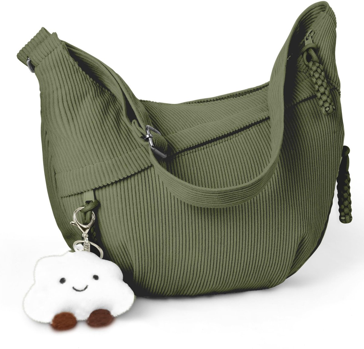 Aucuu Crossbody handtas, modieuze schoudertas voor dames, crossbody-tassen met ritssluiting, crossbody-tassen met verstelbare riem, meerdere vakken, voor winkelen, school, werk, reizen, #3 Groen