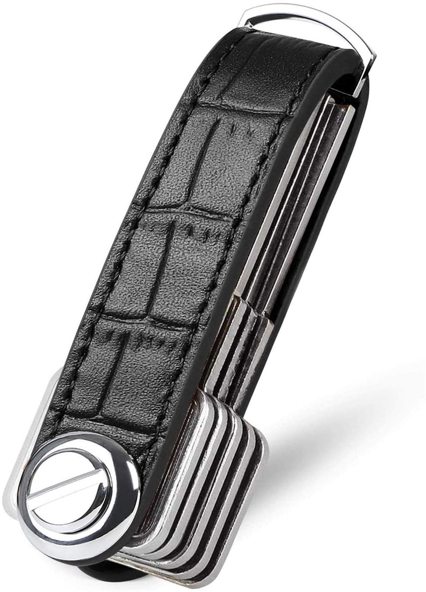 flintronic Sleutelhanger, van echt leer, met stijlvolle, praktische geschenkdoos, voor 7 - 9 sleutels