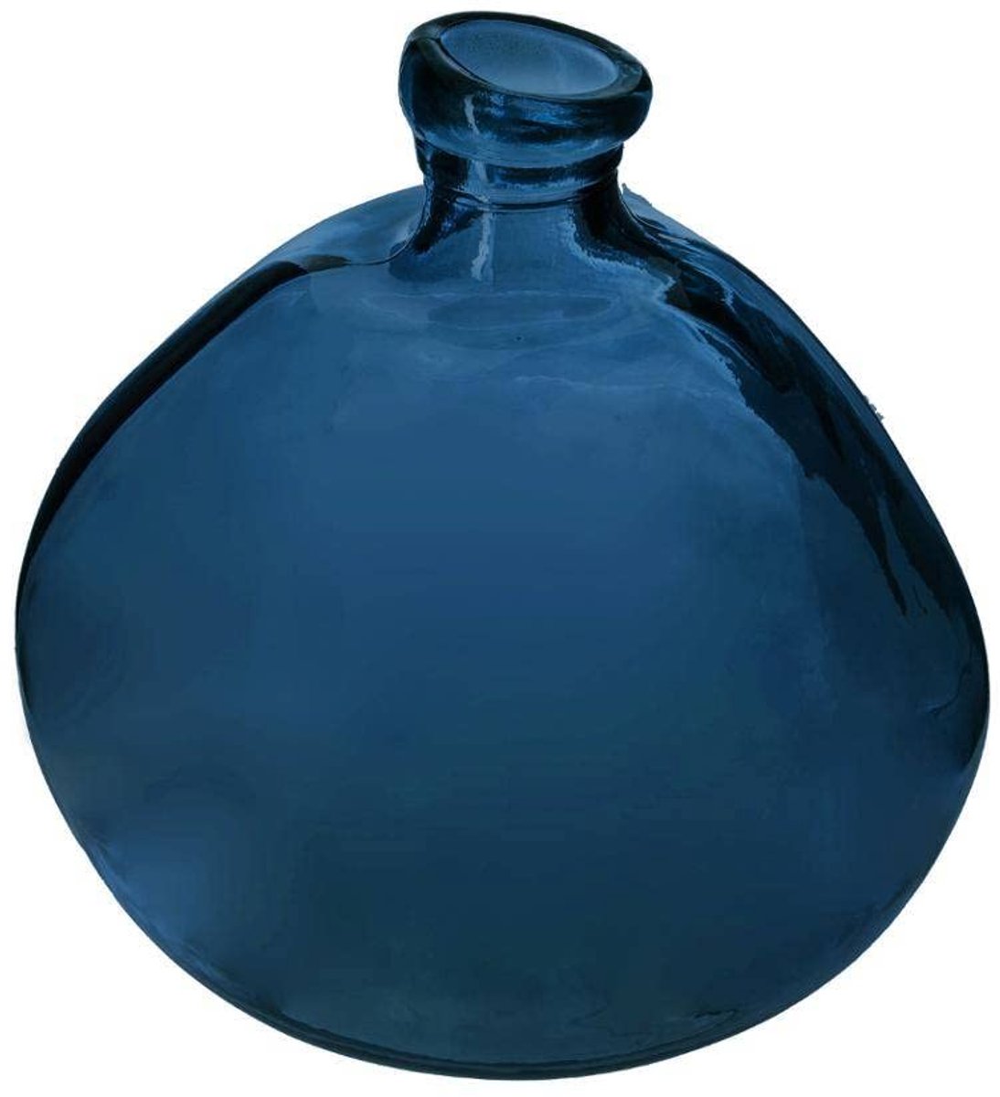 Vaas van gerecycled glas, D 20 x H 23 cm, blauw