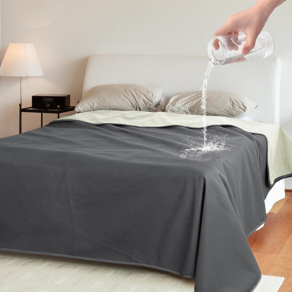 Classy Waterdichte deken, sprei, bankovertrek, knuffeldeken, bankbeschermer, waterafstotend, woondeken, plaid, fleece, deken voor bed, bank, bank, 203 x 152 cm, grijs