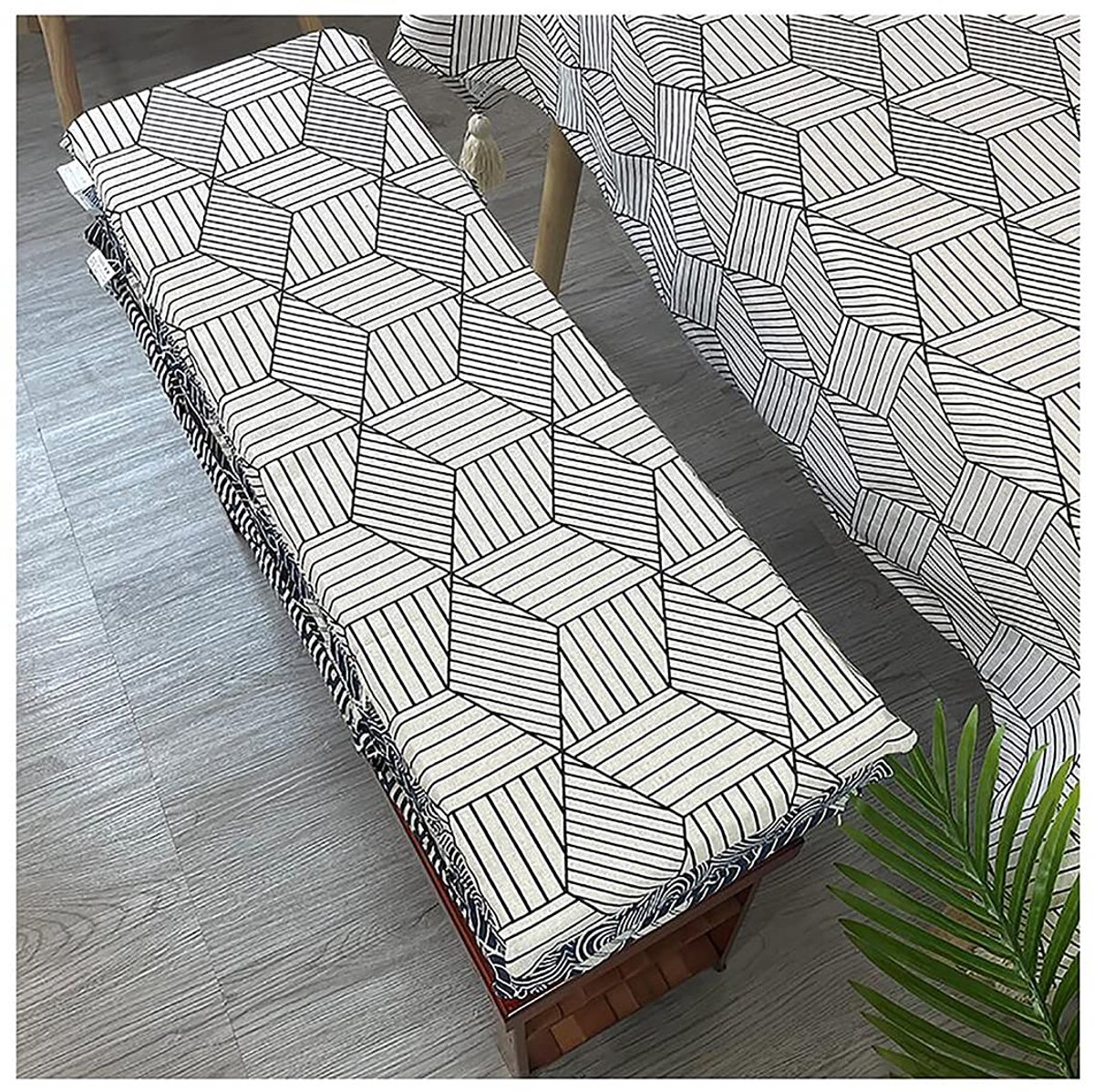 Bench Kussens, Tuinbankkussen, Zitkussens Zachte Zitkussen Meubels, Wasbare stoffen cover, voor Patio Tuin Bank Lange Bank, 2cm (0,8in) 4cm dik Verschillende maten-Witte stereo 100×35×2c