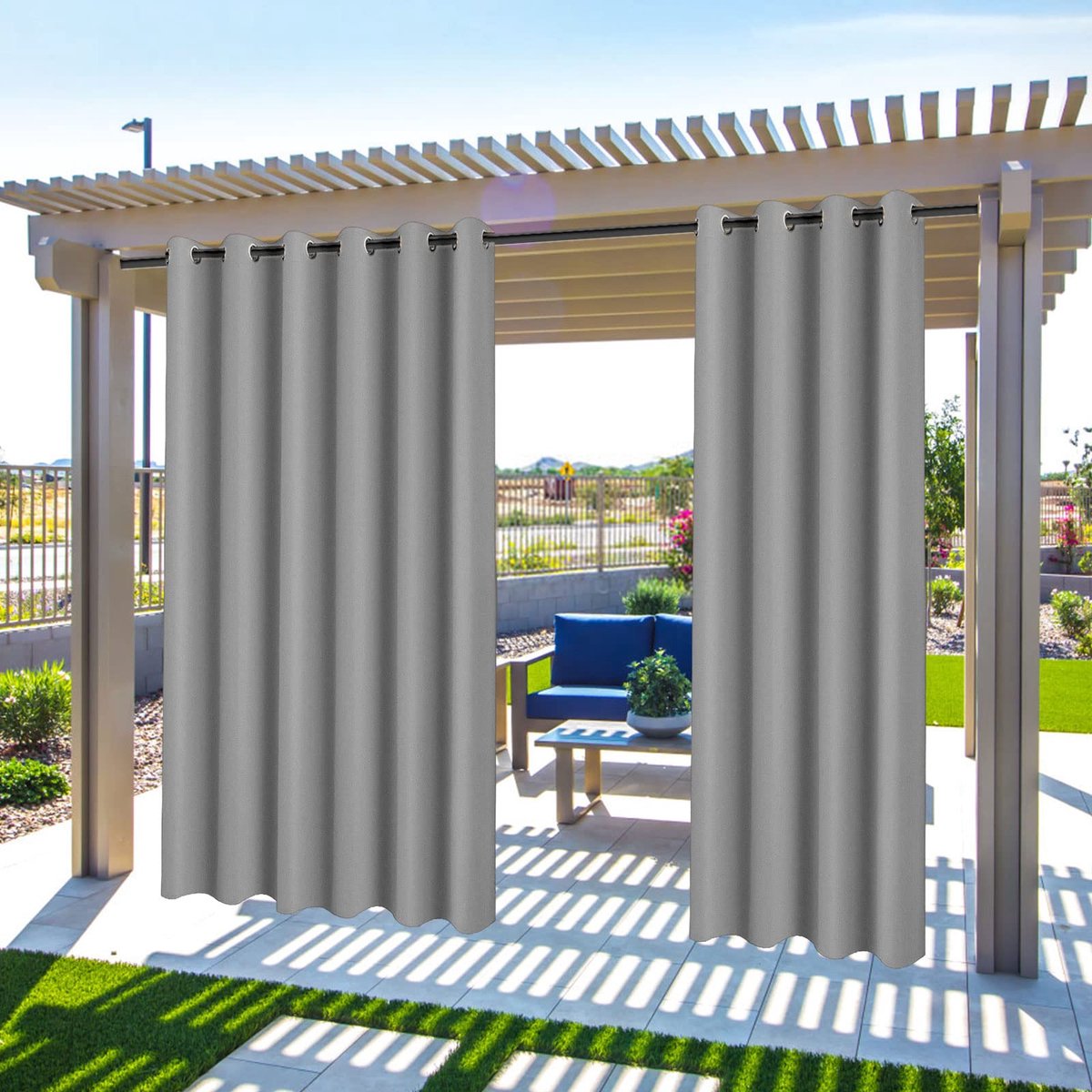 patio outdoor gordijnen waterdicht. Tuin verduisterende thermische geïsoleerde zonneschermen privacygordijn voor buiten pergola veranda zwembad, indoor raamjaloezieën voor woonkamer slaapkamer