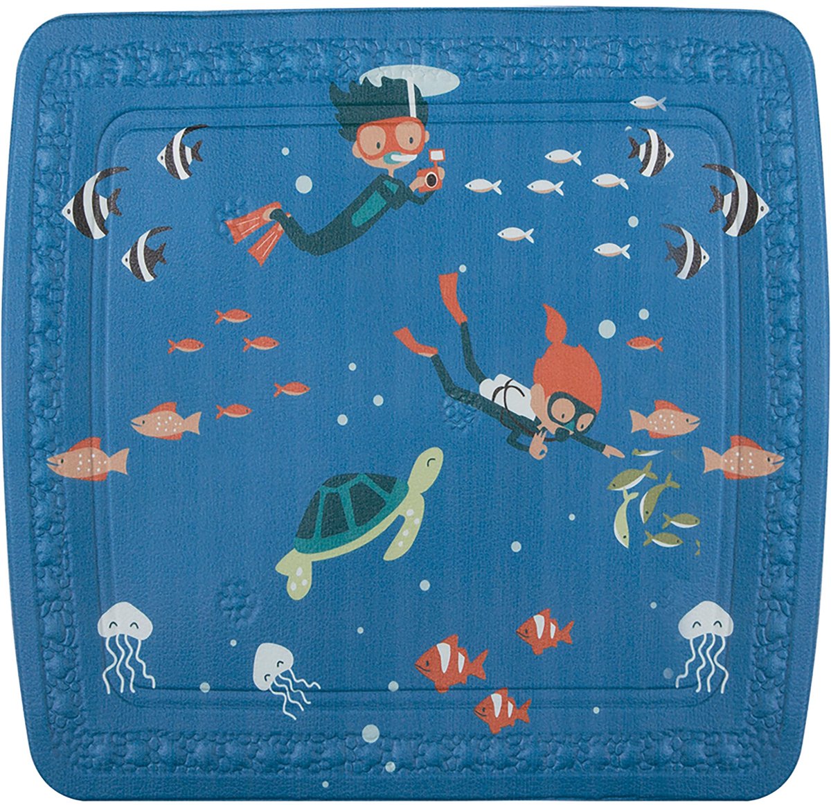 Badmat, kinderdouchemat, antibacterieel antislip met zuignappen, diver, ca. 55 x 55 cm - Made in Germany