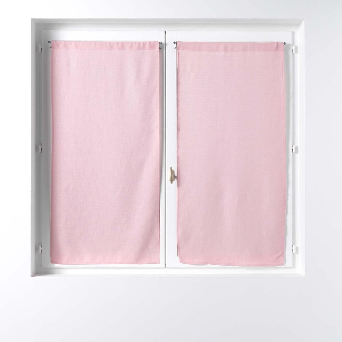 douceur d'intérieur, Gordijnen voor gordijnroede, 2 x 60 x 160 cm, voile, soane, roze, 1 paar