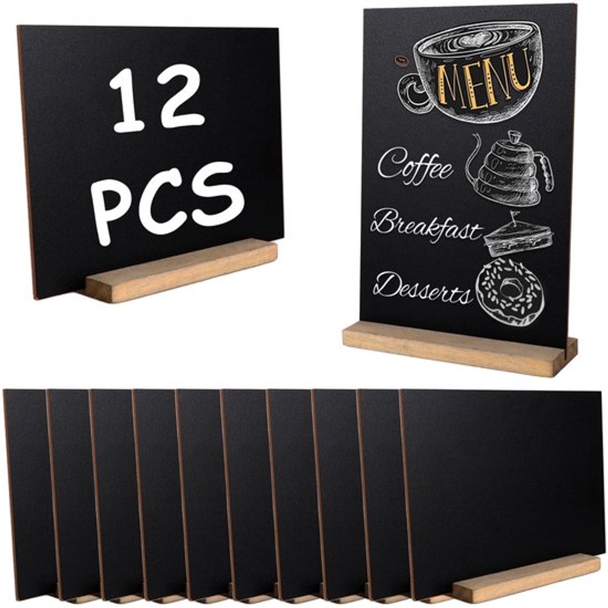 Aladdien - Krijtbordstandaard - Mini-krijtbord - Dubbelzijdig en