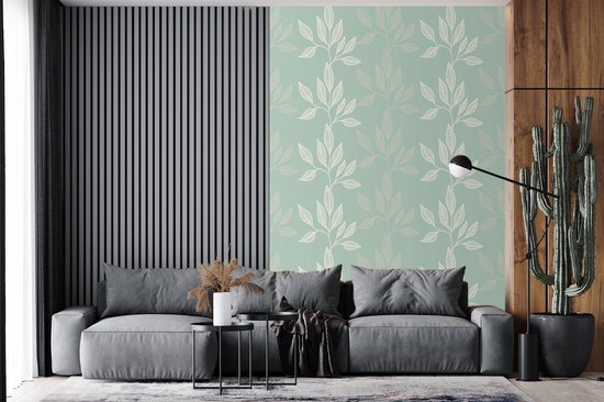 Motif à rayures verticales de feuilles 155x240 cm