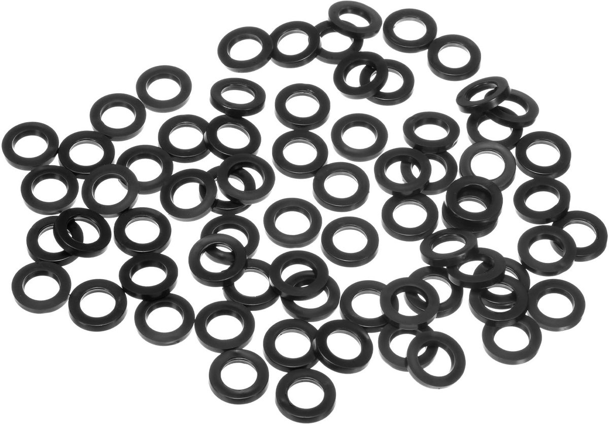 Dailygoods - M METERXITY Set van 60 afdichtingen van zwart rubber M10, platte sluitringen van rubber, 10 mm, Id 16 mm of 2,5 mm dik, afdichtingen voor doucheslangen voor schroeven, kranen, tuinslangen van rubber
