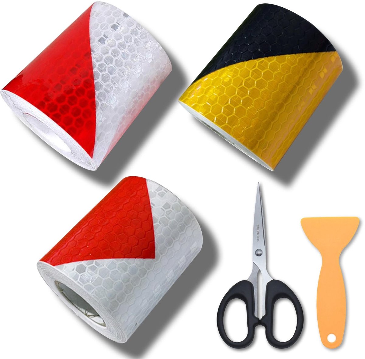 Dailygoods- Reflectietape Waterdicht - 3 Rollen - Hoge Zichtbaarheid - Sterke Lijm - Veiligheid Tape - Waarschuwingsstickers - Veiligheidstape
