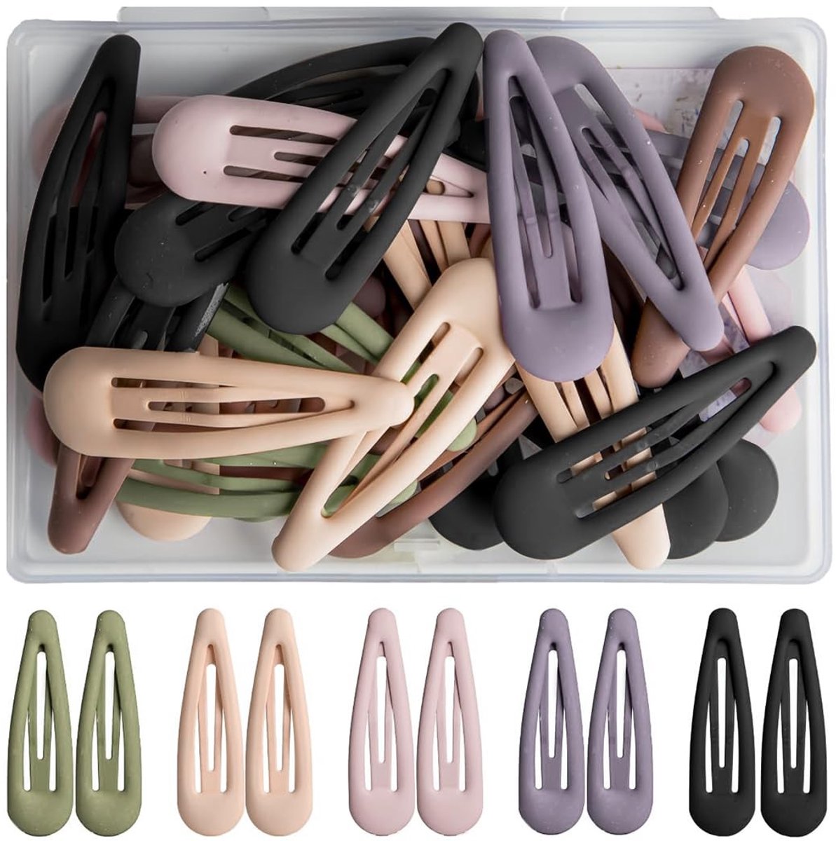 Dailygoods- Haarspelden 30 Stuks - Babyhaarspelden 3 cm - Donker Morandi Mat - Accessoires Voor Vrouwen - Geschikt Voor Alle Leeftijd - Rijk Aan Kleur - Haarklemmen