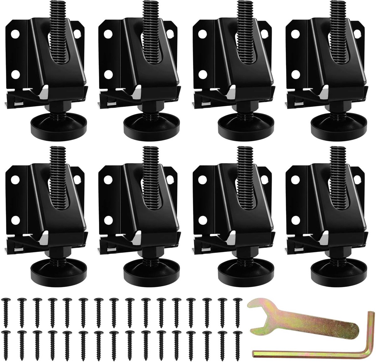Dailygoods- Nivelleringspoten set van 8 - Heavy Duty - Meubelpoten - Verstelbaar - Zwaar gecoat staal - Totale gewichtsbelasting 880 lbs