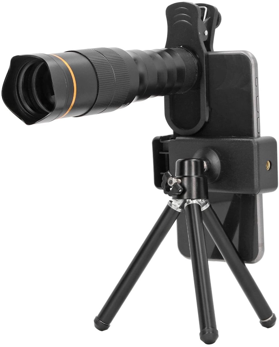 Dailygoods- Telefooncameralens 32x Vergroting - Ultragroothoek/198 Graden Fisheye - Dubbel Afstelsysteem - Lichtgewicht - Geschikt voor Statief/Handopnamen - Telefoonlens