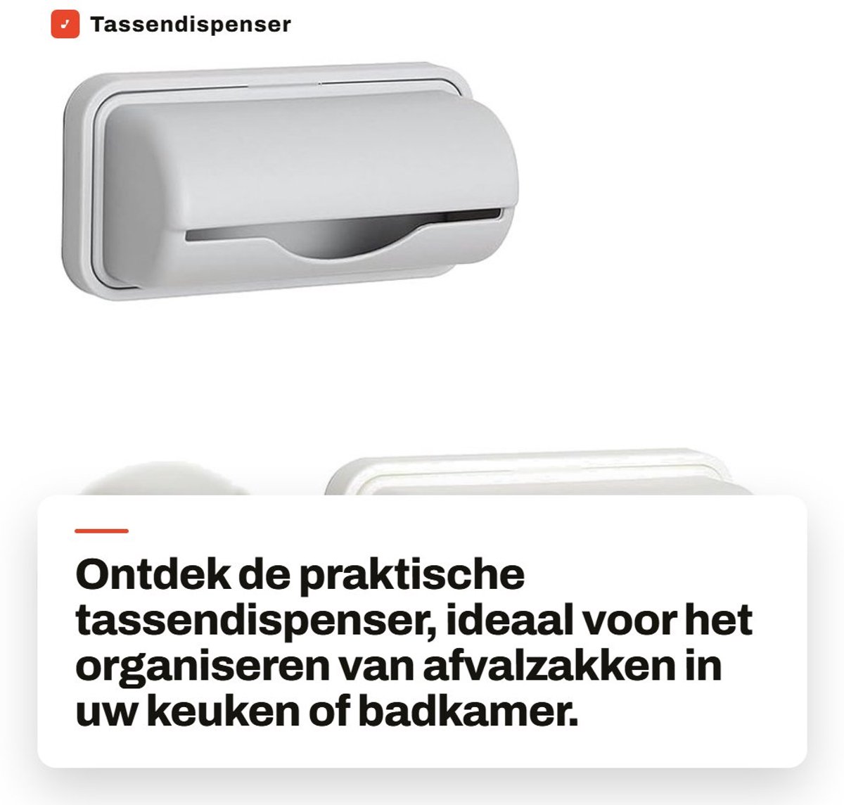 Dailygoods- Tassendispenser 2 Stuks - Aan de Muur Gemonteerd - Zelfklevende Organizer - Geschikt voor Keuken/Badkamer - Hoogwaardig ABS-Materiaal - 15 x 6,5 cm - Zakdispenser