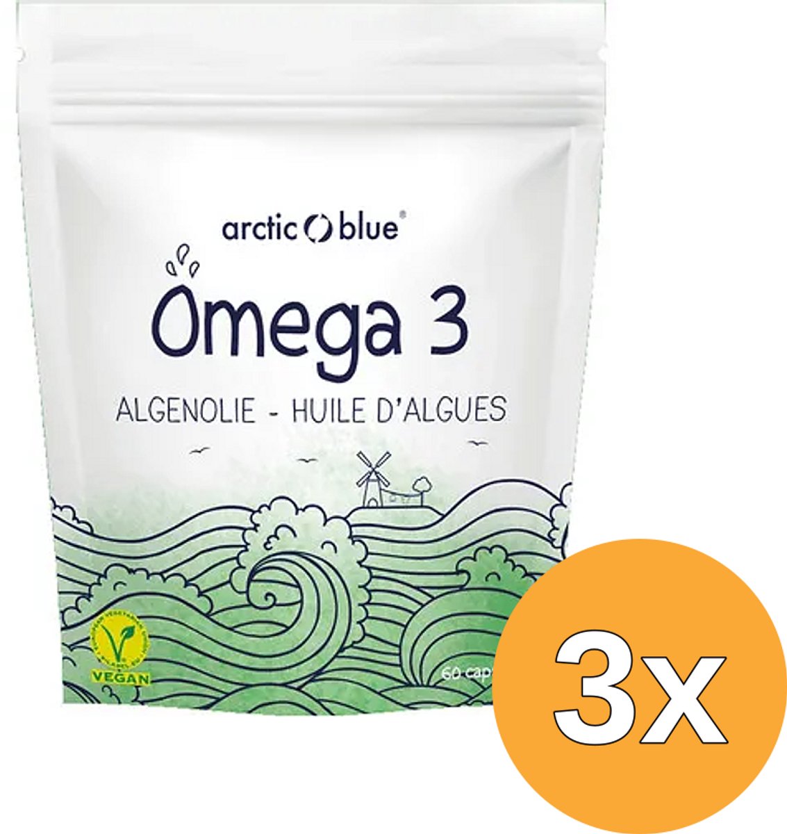3x Arctic Blue Omega 3 Algenolie DHA (60 capsules)