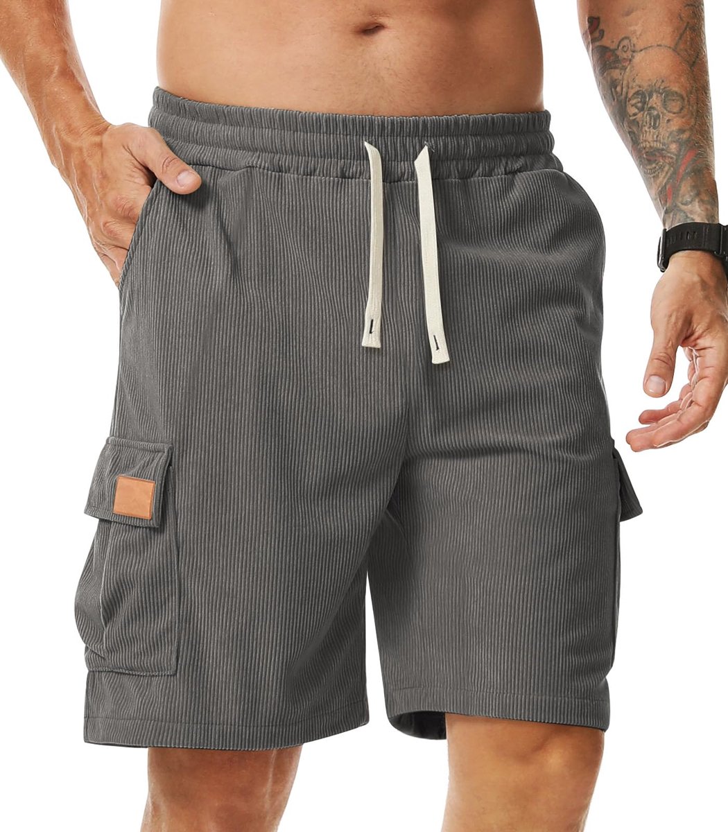 Corduroy shorts zomer sport joggen losse pasvorm shorts met zakken