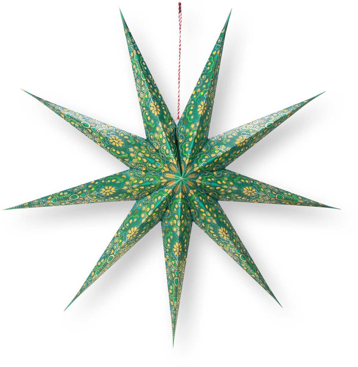 Pip Studio - Christmas - Kerstster - Papier - All-over Print - Donkergroen - 110 cm