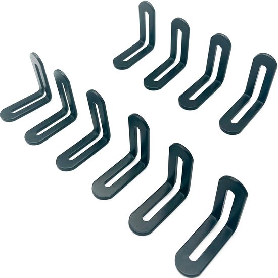 verstelbare Hoekverbindingen Haakverbinder Hoekverbinding Hoekbeugels - 10st 48x48x2.9mm 90 Graden Gezamenlijke Haakse L Beugel voor Meubels Houten Kasten Planken, Roestvrij staal, zwart — afbeelding 4