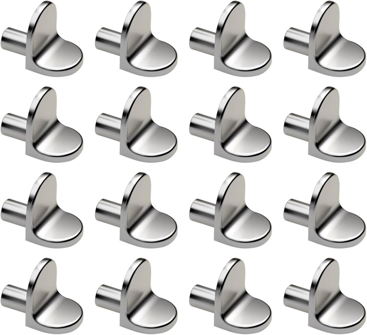 16 stuks 5 mm plankhouders, metaal, plankhouders in L-vorm, voor meubels, plankdragers, hout, kasten, glashouders