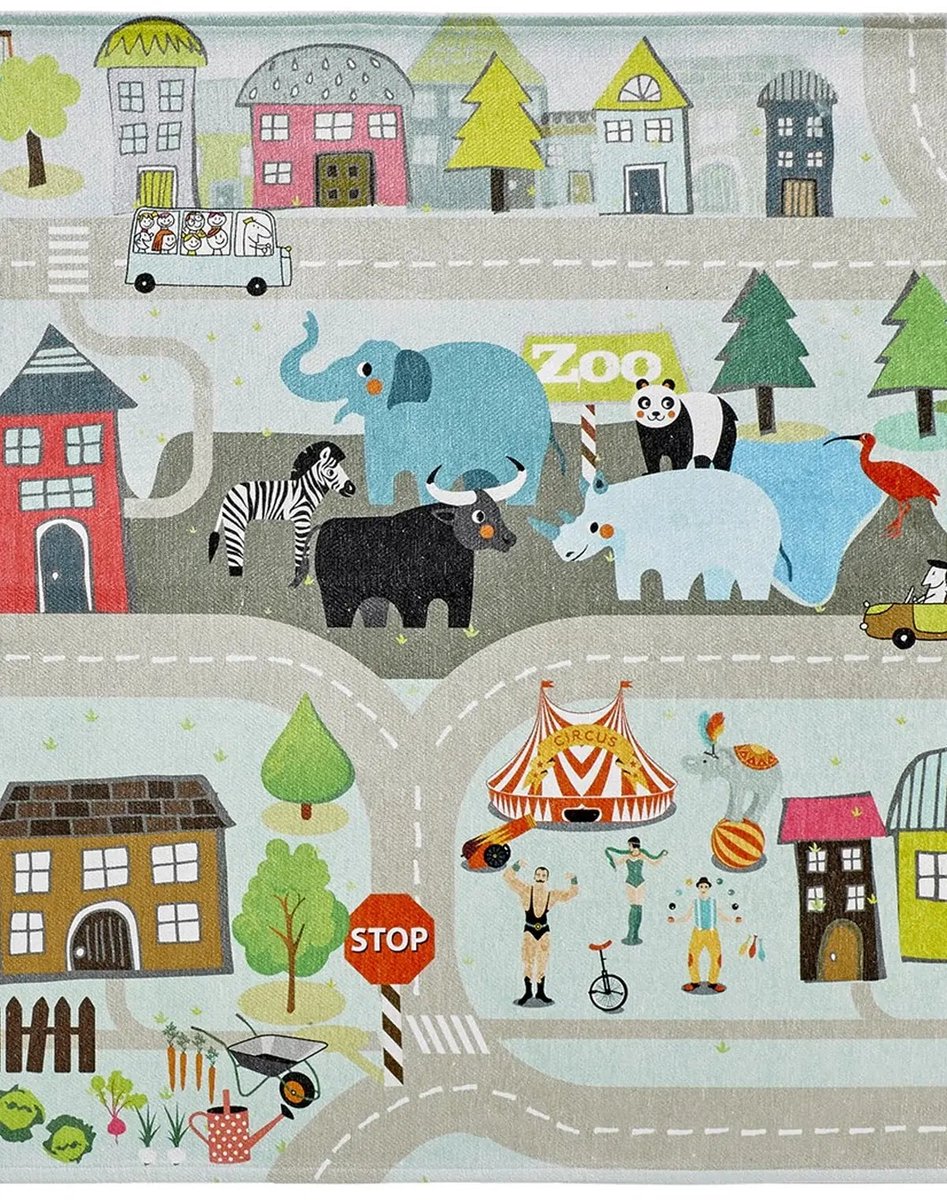 Dutch XXL Kindervloerkleed | Tapijt | Sympathy | Plattegrond | Multikleur | 120x170 cm