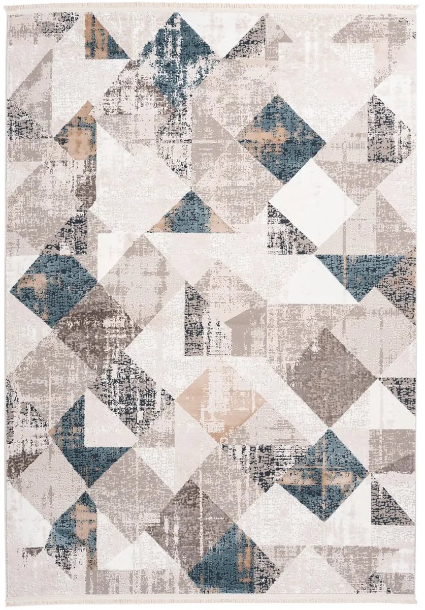 Dutch XXL Modern Vloerkleed | Tapijt | Akropolis | Geometrisch | Grijs/Blauw, foto 2