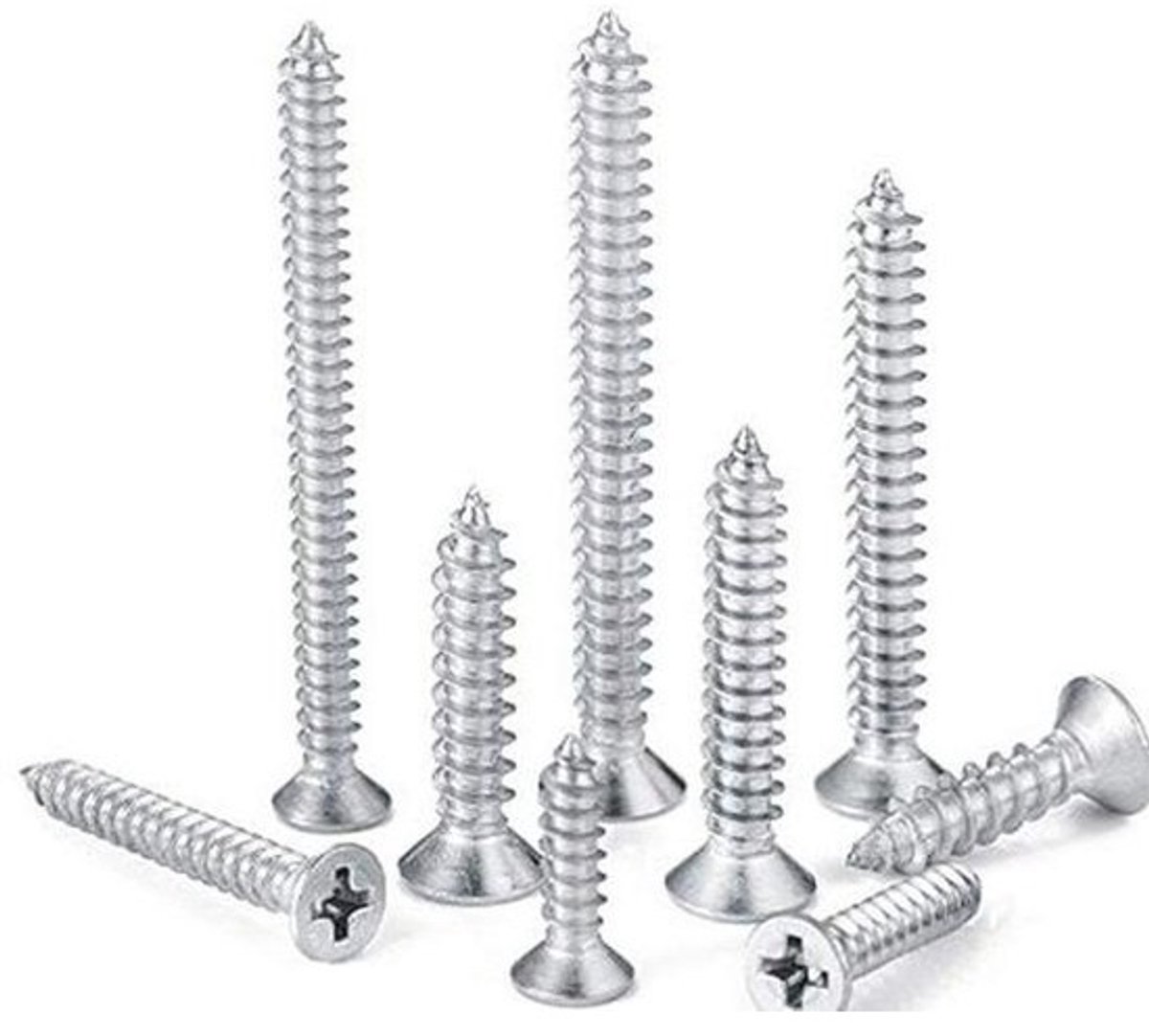 Zelftappende Schroeven - Metaalschroeven RVS - Bevestigen van Materialen - Verzonken Kruiskop - M5 x 40mm - Zilverkleurig