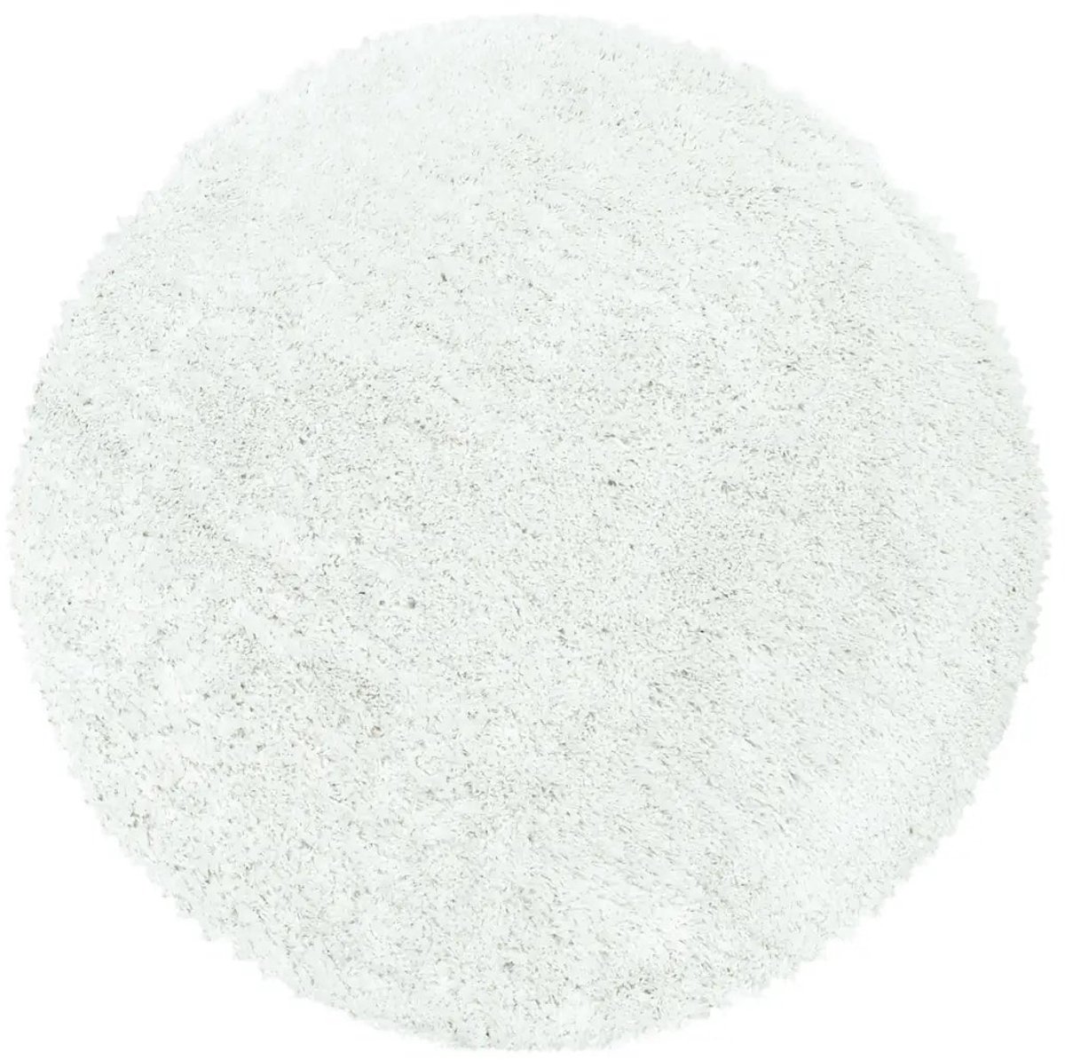 Dutch XXL Rond Hoogpolig Vloerkleed | Tapijt | Shaggy | Fluffy | Uni | Wit | 120x120 cm