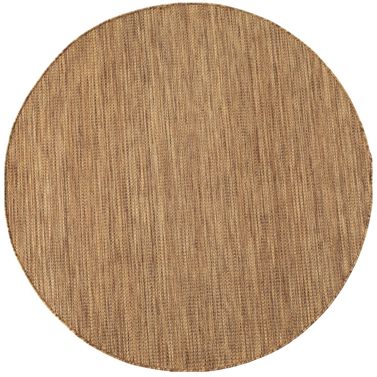 Dutch XXL Rond Buitenkleed | Mira | Raster | Bruin | 200x200 cm | Buitentapijt | Tuintapijt