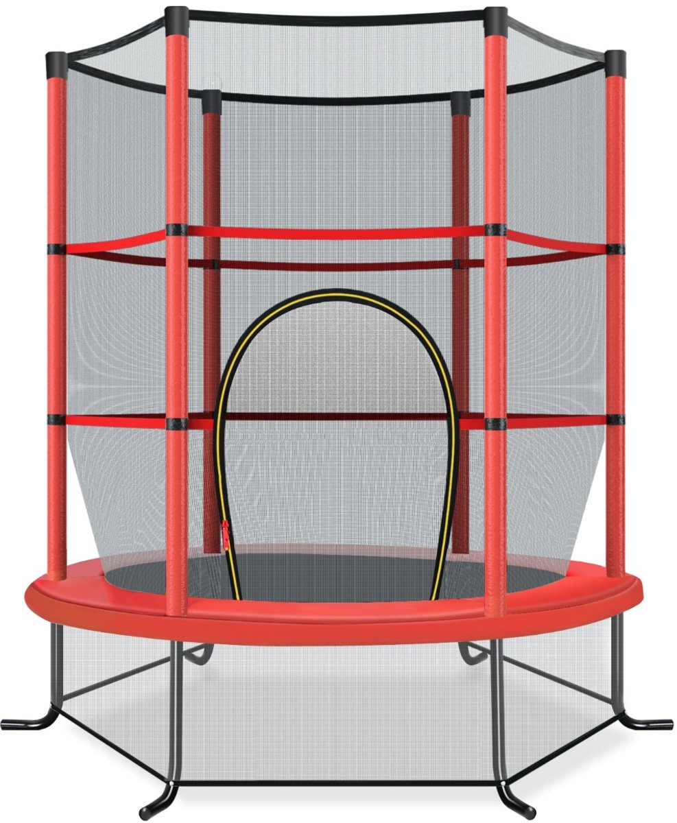 SureDeal® - Trampoline - Kindertrampoline - Veiligheidsnet Veersteunen - Stalen - Binnen - Buiten Gebruik - 165x165x165 cm - Naturel