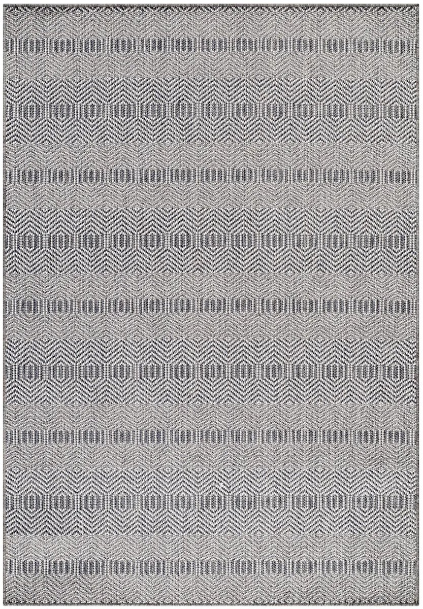 Dutch XXL Buitenkleed | Aruba | Ruiten | Grijs | 80x250 cm | Buitentapijt | Tuintapijt