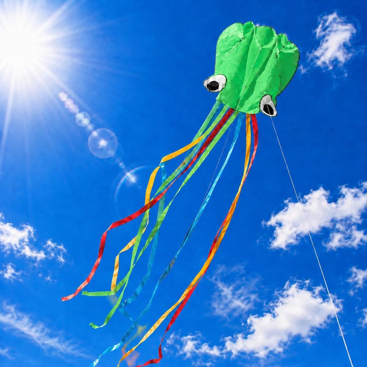 Kindervlieger Octopus - 4 Meter - Blauw