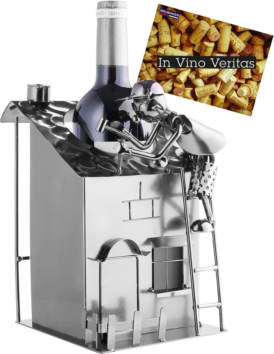Flessenhouder - Decoratief metalen ontwerp - Inclusief wenskaart